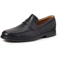 CLARKS Herren Un Aldric Step Slipper, Schwarzes Leder, 40 EU