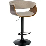 CLP Barhocker Vestal walnuss/creme/Stoff