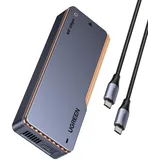UGREEN D703 USB4 40Gb/s M2 NVMe SSD-Gehäuse mit aktiver Kühlung – Grau Grau/Silber
