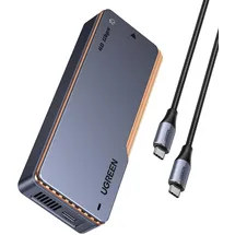 UGREEN D703 USB4 40Gb/s M2 NVMe SSD-Gehäuse mit aktiver Kühlung – Grau Grau/Silber