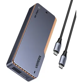 UGREEN D703 USB4 40Gb/s M2 NVMe SSD-Gehäuse mit aktiver Kühlung – Grau Grau/Silber
