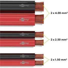 goobay 67732 Lautsprecherkabel 2x1.5 mm2 CCA 10 m rot/schwarz