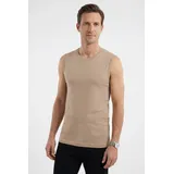 Olymp T-Shirt "Casual", Herren, Gr. XL, beige, Obermaterial: 94% Baumwolle, 6% Elasthan, unifarben, Basic, schmal, Rundhals, eingefasste Kante, Shirts T-Shirt, Rundhalsausschnitt, Ideal zum Unterziehen