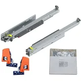 vasalat BLUM MOVENTO TIP-ON 760H Schubladenschienen, 270mm Vollauszug 40kg, 1 Paar inkl. Kupplung und Montagezubehör-Set