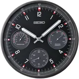 Seiko QXA823K Wanduhr Thermometer Hygrometer Anthrazit/Schwarz