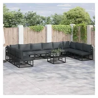 vidaXL Garten-Lounge-Set 11-tlg. schwarz