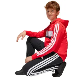 adidas Seasonal Essentials Tiberio 3-Streifen Fleece Jogginganzug Kinder JC7522 - pure ruby/white,
