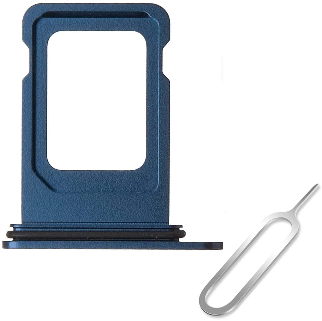 Cemobile SIM-Kartenfach Slot Halter Ersatz für iPhone 12 Pro / 12 Pro Max (Einzel-SIM-Version) mit wasserdichtem Gummidichtungsring + SIM-Tray Open Eject Pin (Pacific Blue)