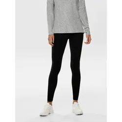 Leggings »ONLLIVE – Elastischer Bund für Komfort und Bewegungsfreiheit«, sehr figurbetont, Jersey, Baumwollmischung, elastisch, unifarben, Gr. XL (42) - N-Gr, black, , 41136465-XL N-Gr