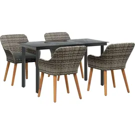 vidaXL Garten Essgruppe 5-tlg. Grau