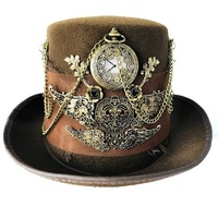 Metamorph Kostüm Aristokrat Steampunk Hut, Zylinder mit Taschenuhr, Ketten und weiteren Accessoires braun