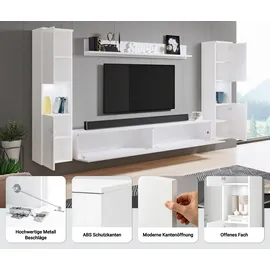 INOSIGN Wohnwand »PARIS, Vitrine Türanschlag links/rechts wechselbar« Komplett-Set, 4 Stk. tlg., schwarz