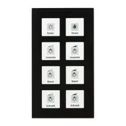 MDT BE-GT08S.01 KNX Glastaster Plus 8-fach, Schwarz BEGT08S01