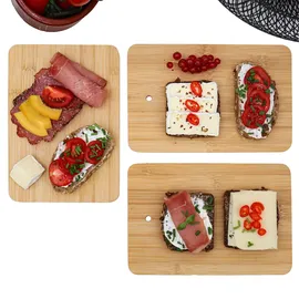 Dune Design DuneDesign 6er Set Frühstücksbrettchen mit Ständer - 22x15 Holzbrettchen Brotbretter