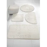 Badematte GRUND Gr. 8, weiß (sanftes weiß), WC-Vorleger rechteckig ohne Ausschnitt (45cm x 50cm) WC-Deckelbezug (47cm x 50cm),, Badematten