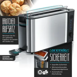 Arendo Frühstücks Set in Edelstahl Optik - Wasserkocher / Toaster / Eierkocher