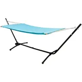 AMANKA Höhenverstellbare Outdoor Hängematte mit Gestell 2 Personen - 335x100 Hängemattengestell mit Rollen - 200x120 Hängematte für Garten mit Gestell - Hängematte für Balkon Hängeliege mit Gestell