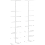 vidaXL Wand-Weinregal für 9 Flaschen 2 Stk. Weiß Eisen