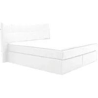 Vente-unique LED-Boxspringbett mit Kopfteil + Lattenroste + Matratzen +