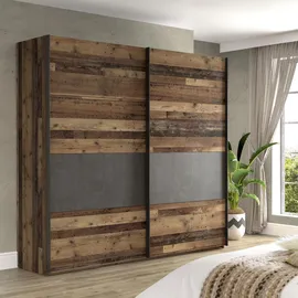 Forte Schwebetürenschrank Clif 220 x 211 x 61 cm Grau