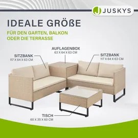 Juskys Polyrattan Lounge Santorini - Creme