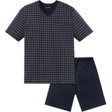 SCHIESSER Herren Kurz V-ausschnitt - Nightwear Set Zweiteiliger Schlafanzug, Dunkelblau_159617, 56