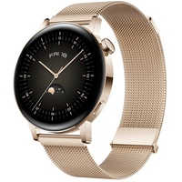 Huawei Watch GT 3 Elegant 42 mm Edelstahl, goldenes Milanaise-Armband