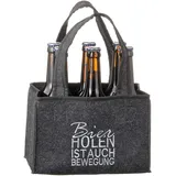 MC Trend Flaschenträger aus Filz Flaschentasche Männerhandtasche für 6 Flaschen Bierträger Männer Handtasche Geschenkverpackung (Bier Holen ist auch ...)