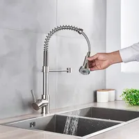 Küchenarmatur Spring Wasserhahn Küche mit Sprüher Brause Einhebel Mischbatterie