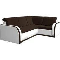 Ecksofa mit Schlaffunktion und Bettkasten, Couch für Wohnzimmer, Schlafsofa Sofagarnitur, Sofa Eckcouch L-Form Wohnlandschaft mit Bettfunktion - V... - Braun/Weiß