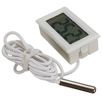 ARCELI Digital LCD Thermometer Temperaturüberwachung mit externer Sonde für Kühlschrank Gefrierschrank Kühlschrank Aquarium - weiß