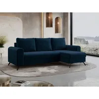 Ecksofa L-form, Bettsofa mit Schlaffunktion, zwei Bettkasten - AXEL - Dunkelblau - Dunkelblau