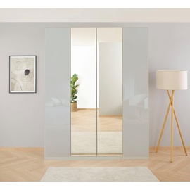 RAUCH Drehtürenschrank »Koluna«, Glasfront mit Spiegel, inkl. 2 Innenschubladen sowie extra Böden, grau
