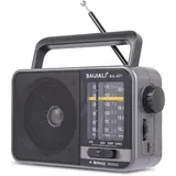 Tragbares UKW/MW Radio mit lautem Lautsprecher, Transistorradio (Batteriebetrieb oder USB) für Indoor, Outdoor & Notfälle - (BJL-671)