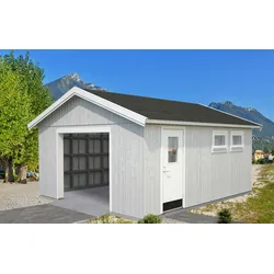 Palmako Nordic+ Gartenhaus/Garage Andre ohne Sektionaltor - 21,5 m2 - 160 mm