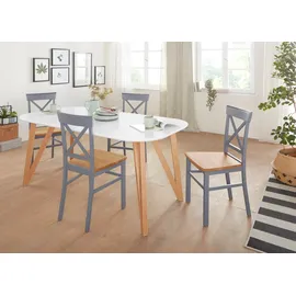 Andas Esszimmerstuhl ANDAS "Tatra TOPSELLER", blau (blaugrau), B:42cm H:93cm T:50cm, Massivholz, Stühle, Esszimmerstuhl, Holzstuhl im 2er, 4er oder 6er-Set, Küchenstuhl Landhaus