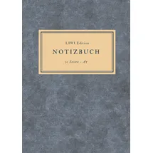 LIWI Literatur- und Wissenschaftsverlag Dünnes Notizbuch A5 liniert - Notizheft 30 Seiten 90g/m2 - Softcover blau meliert