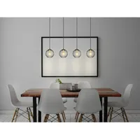 GLOBO Pendelleuchte Eusebius 4-flammig Schwarz 1000 x 160 x