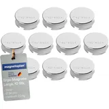 Magnetoplan Ergo-Magnete, Large silber Pack a 10 Stück