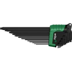 Wiha Stiftschlüssel Set im ErgoStar Halter TORX® MagicSpring® 13-tlg. schwarzoxidiert für maximale Effizienz und einfache Handhabung (36503)