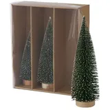 Boltze 3tlg. Deko-Aufsteller Tarvo I H 22-32cm I 3 Größen I grüne Deko-Tanne mit Schnee I Weihnachtsbaum I Weihnachts-Deko I Wohnzimmer, Esstisch I Advents-Dekoration zum Hinstellen I Christmas X-Mas