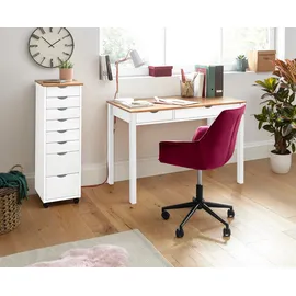 Home Affaire Schreibtisch HOME AFFAIRE "Gava", beige (natur, weiß, weiß, natur), B:120cm H:80cm T:60cm, Tische, Schreibtisch, massives Kiefernholz, für das home office, Breite 100/120/140 cm