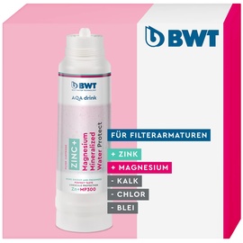 BWT Wasserfilter AQA drink Zinc + MP300 | Filterkerze mit Zink & Magnesium | Wasserfilter Trinkwasser | Filtert Kalk, Chlor, Blei & Kupfer