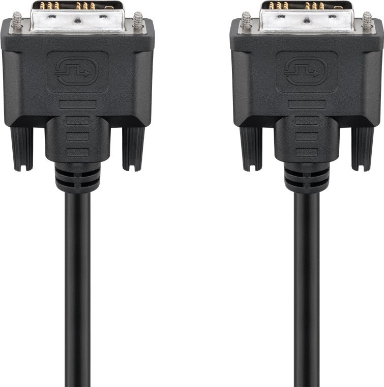 Goobay DVI-D Full HD Kabel Single Link, vernickelt - DVI-D-Stecker Single-Link (18+1 pin) > DVI-D-Stecker Single-Link (18+1 pin)