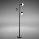 B.K.Licht - Stehlampe Leuchte schwenkbar, E27 Fassung, max. 25 Watt, Leselampe, Deko Wohnzimmer, Lampe, Deckenfluter, Standleuchte, Wohnzimmerlampe, Industrial, 166,5x22 cm, Schwarz
