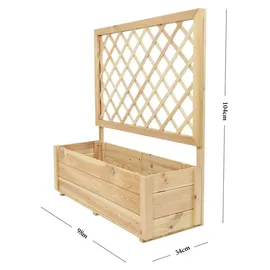 hardin 1fachgut Pflanzkasten mit Rankgitter 98 x 34 x 104 cm Natur