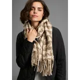 LAURA SCOTT Modeschal LAURA SCOTT, Damen, creme, hellbraun, Web, Obermaterial: 100% Polyester, gemustert, Modetücher, im tollen Stern-Design in verschiedenen Farben - NEW