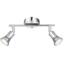 LED Deckenstrahler Deckenlampe Metallschirm Stanzung Chrom L 25 cm Wohnzimmer