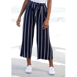 Culotte, (mit Bindegürtel), in Paperbag-Form, luftige Jerseyhose, casual, Gr. 36 - N-Gr, marine-weiß-gestreift, , 38257137-36 N-Gr