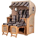 Mr. Deko bene living Strandkorb Komplettset Ammersee Teak PE shell Modell 583